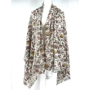 VESTOPAZZO NWT Women's Floral Lightweight Cotton Scarf Wrap Shawl Sciarpa Bright
